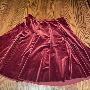 Urban Outfitters Kimchi Blue Red Velvet A Line Mini Skirt